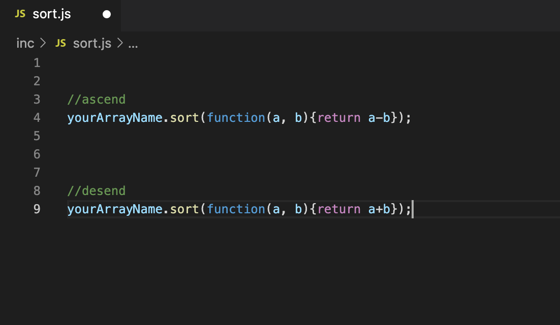 Sort JavaScript Arrays Ascending & Descending